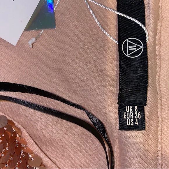 Misguided rose gold one shoulder sequin top - Picture 3 of 5